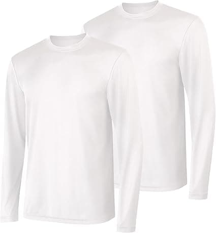 Hanes Sport Men's Long-Sleeve T-Shirt Pack, Cool DRI Moisture-Wicking Performance T-Shirts, Performance Tee, 2-Pack
